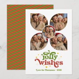 ミッドセンチュリーの楽しいレトロ写真コラージュクリスマス シーズンカード