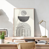 ミッドセンチュリーの水の色のアーチのバランス ポスター