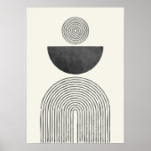 ミッドセンチュリーの水の色のアーチのバランス ポスター (正面)