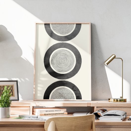 ミッドセンチュリーの水彩円 ポスター