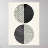 ミッドセンチュリーの水彩円 ポスター (正面)