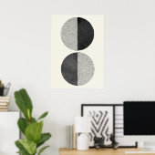 ミッドセンチュリーの水彩円 ポスター (ホームオフィス)