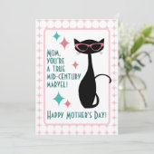 ミッドセンチュリーの猫、ハッピー マザーズデー シーズンカード (スタンド正面)