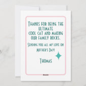 ミッドセンチュリーの猫、ハッピー・マザーズ・デー シーズンカード (裏面)