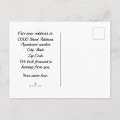 ミッドセンチュリーの現代的な家と猫 案内ポストカード (裏面)