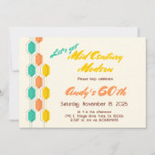 ミッドセンチュリーの誕生日モダンレトロGroovyを取得しよう 招待状 (正面)