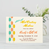 ミッドセンチュリーの誕生日モダンレトロGroovyを取得しよう 招待状 (スタンド正面)