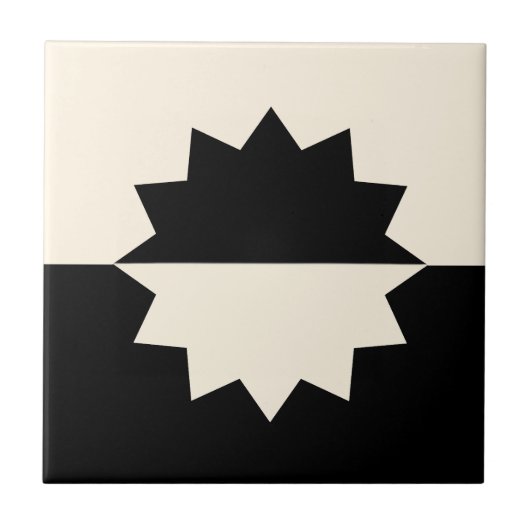 ミッドセンチュリーの黒とクレアの太陽モダン タイル (正面)