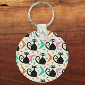 ミッドセンチュリーの黒猫とブーメラン キーホルダー (裏面)