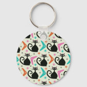 ミッドセンチュリーの黒猫とブーメラン キーホルダー (裏面)