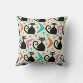 ミッドセンチュリーの黒猫とブーメラン クッション (裏面)