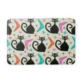 ミッドセンチュリーの黒猫とブーメラン バスマット (正面)