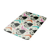 ミッドセンチュリーの黒猫とブーメラン バスマット (アングル)