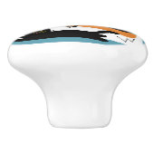 ミッドセンチュリーの黒猫 セラミックノブ (側面)