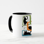 ミッドセンチュリーの黒猫 マグカップ (正面左)