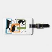 ミッドセンチュリーの黒猫 ラゲッジタグ (正面横)