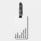 ミッドセンチュリーの黒猫 ラゲッジタグ (裏面縦)