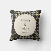 ミッドセンチュリーはっきりしたブラック金ゴールド結婚フローラカスタムズ クッション (裏面)