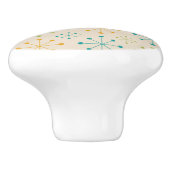 ミッドセンチュリーアトミックスターバストオレンジティール(緑がかった色)グリーン セラミックノブ (側面)