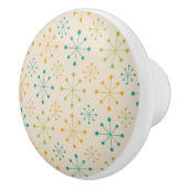 ミッドセンチュリーアトミックスターバストオレンジティール(緑がかった色)グリーン セラミックノブ (右)