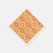 ミッドセンチュリーアトミックスターバストオンオレンジオギー スタンダードカクテルナプキン (角)