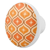 ミッドセンチュリーアトミックスターバストオンオレンジオギー セラミックノブ (右)