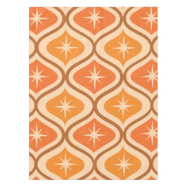 ミッドセンチュリーアトミックスターバストオンオレンジオギー テーブルクロス