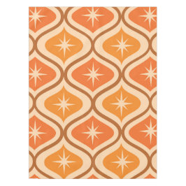 ミッドセンチュリーアトミックスターバストオンオレンジオギー テーブルクロス