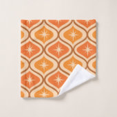 ミッドセンチュリーアトミックスターバストオンオレンジオギー バスタオルセット (ウォッシュタオル)