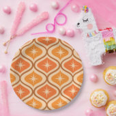 ミッドセンチュリーアトミックスターバストオンオレンジオギー ペーパープレート (パーティー)