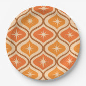 ミッドセンチュリーアトミックスターバストオンオレンジオギー ペーパープレート (正面)