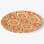 ミッドセンチュリーアトミックスターバストオンオレンジオギー ペーパープレート (アングル)