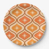 ミッドセンチュリーアトミックスターバストオンオレンジオギー ペーパープレート (正面)