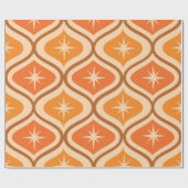 ミッドセンチュリーアトミックスターバストオンオレンジオギー ラッピングペーパー (フラット)