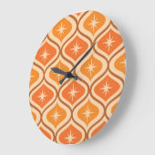 ミッドセンチュリーアトミックスターバストオンオレンジオギー ラージ壁時計 (傾斜)