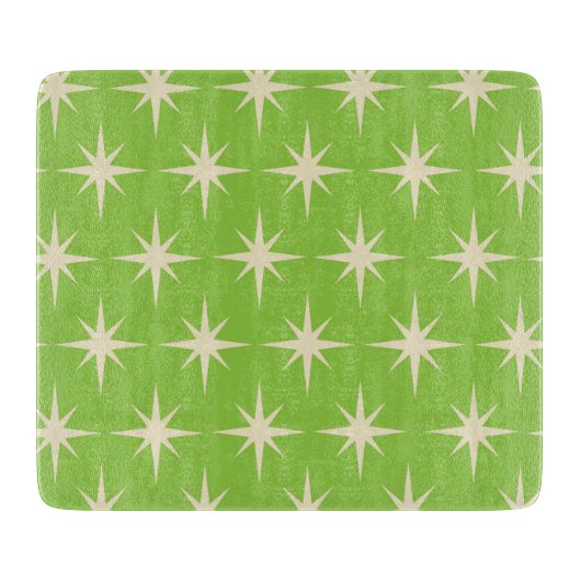 ミッドセンチュリーアトミックスターバストオンライムグリーン カッティングボード (正面)