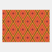 ミッドセンチュリーアトミックスターバストオンレトロダイヤモンド ラッピングペーパーシート (正面3)