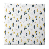 ミッドセンチュリーアトミックスターバストネイビーマスタード タイル (正面)