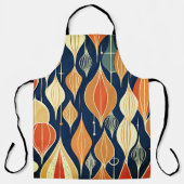 ミッドセンチュリーアトミックドロップズオークルモダンレトロ エプロン (正面)