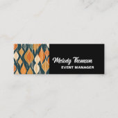 ミッドセンチュリーアトミックドロップズオークルモダンレトロ スキニー名刺 (正面)