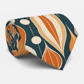 ミッドセンチュリーアトミックドロップズオークルモダンレトロ ネクタイ (ロール)