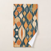 ミッドセンチュリーアトミックドロップズオークルモダンレトロ バスタオルセット (ハンドタオル)