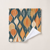 ミッドセンチュリーアトミックドロップズオークルモダンレトロ バスタオルセット (ウォッシュタオル)