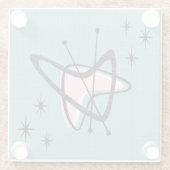 ミッドセンチュリーアトミックブーメランズとスターバスト ガラスコースター (裏面)