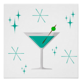 ミッドセンチュリーアトミックマルティニアートプリント ポスター