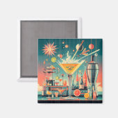 ミッドセンチュリーアトミック未来的シトラスマルティーニバー マグネット (正面/裏面)