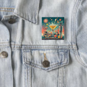 ミッドセンチュリーアトミック未来的シトラスマルティーニバー 缶バッジ (インサイチュ)