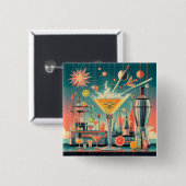 ミッドセンチュリーアトミック未来的シトラスマルティーニバー 缶バッジ (正面&裏面)