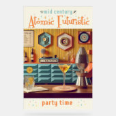 ミッドセンチュリーアトミック未来的パーティールーム アクリルサイン (正面)