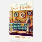 ミッドセンチュリーアトミック未来的パーティールーム アクリルサイン (傾斜)